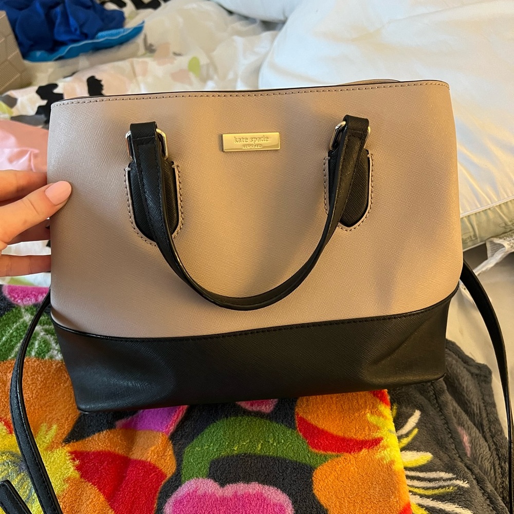 Tan and black Kate Spade purse